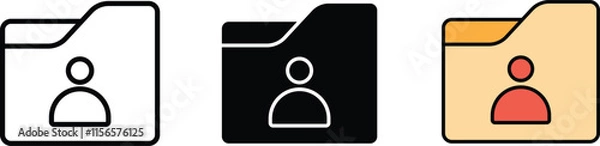 Fototapeta User Folder, private directory Icon. Editable Stroke