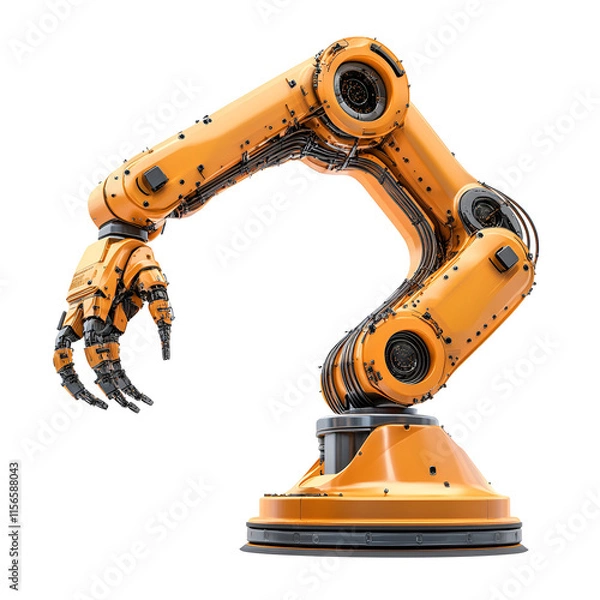 Fototapeta Industrial Robotic Arm Automation, Technology, Manufacturing, Precision, Dexterity, Mechanics, Engin