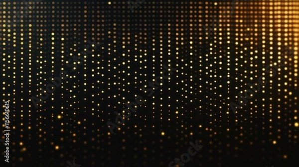 Obraz A deep black background with gold dotted patterns forming a gradient effect from the bottom to the top, evoking a high-end, polished style