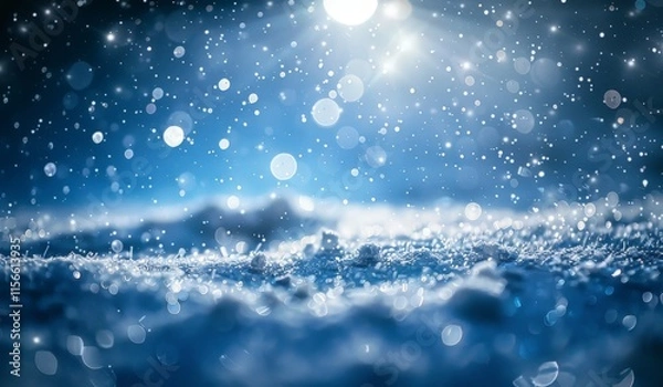 Fototapeta Winter Wonderland: A Snowy Landscape with Sparkling Lights