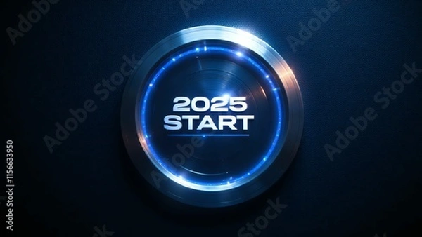 Fototapeta Pressing Start for 2025 with New Beginnings, Exciting Challenges and Opportunities to Thrive Together

