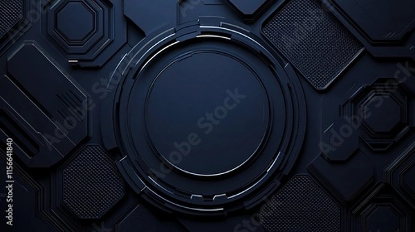 Obraz Abstract Dark Blue Background Design with Modern Elements