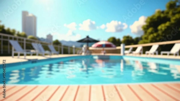 Obraz Blurred Poolside View