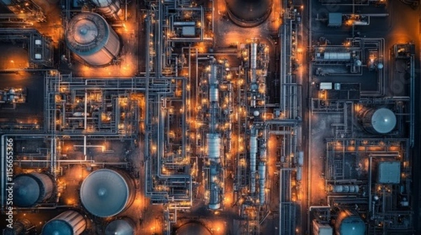 Obraz Aerial View of Industrial Safety Protocols in Action