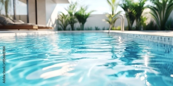 Fototapeta Check the pH levels of a private swimming pool regularly to ensure optimal water quality and safety. Monitoring the pH in a private swimming pool is essential for a healthy swimming experience.