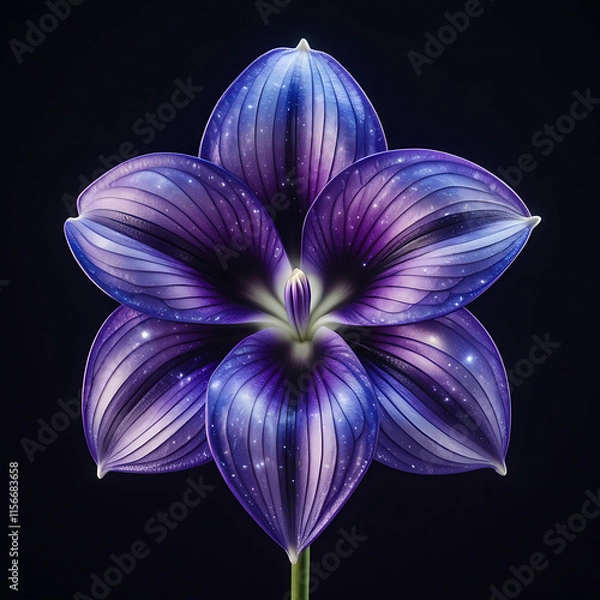 Obraz An ethereal display of Alstroemerias flowers set against a mesmerizing cosmic backdrop. Created with generative AI