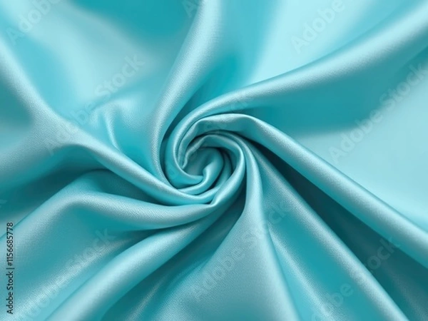 Obraz Elegant Teal Silk Fabric Smooth Satin Drape Luxury Textile Texture