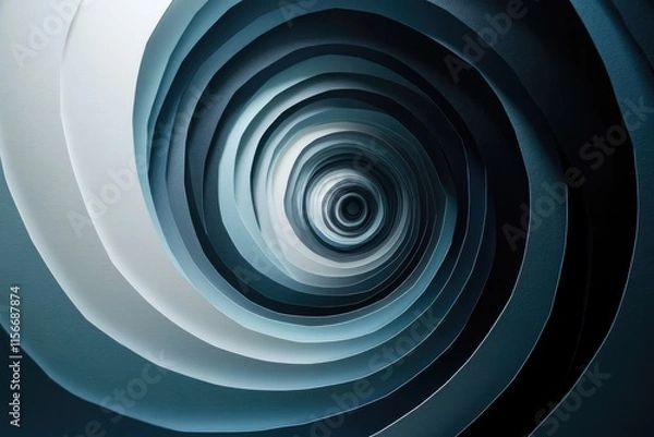 Fototapeta A concentric circular paper - cut design creating a mesmerizing 3D illusion