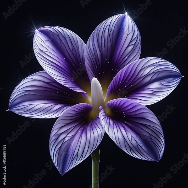 Fototapeta An ethereal display of Alstroemerias flowers set against a mesmerizing cosmic backdrop. Created with generative AI