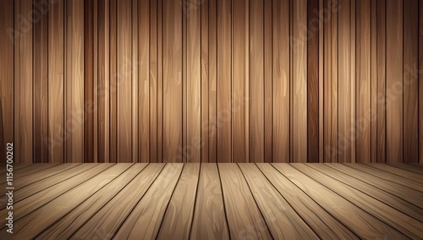 Fototapeta Empty Wooden Room - Rustic Interior Background