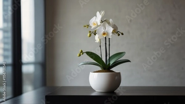 Obraz white orchid with copy space