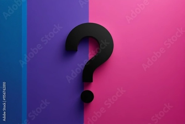 Fototapeta arafed question mark on a colorful background with a pink and blue stripe