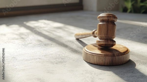 Obraz The Wooden Gavel on Surface