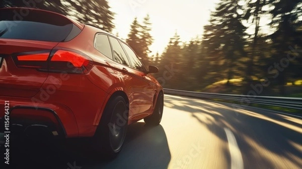 Obraz The Fast Moving Red Car