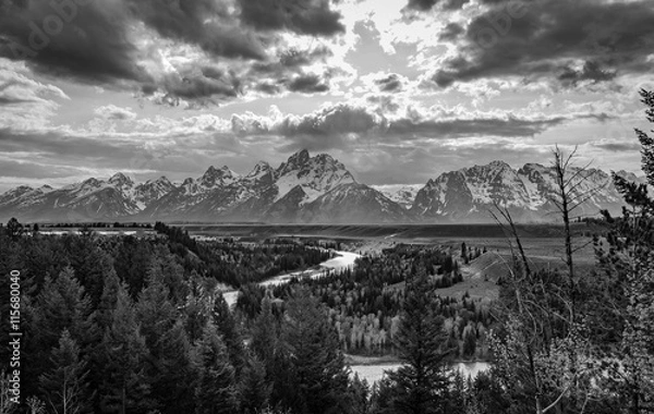 Fototapeta Snake river viewpoint with Grand Tetons