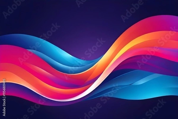 Fototapeta Abstract colorful vector background, color wave design for brochure, website, flyer