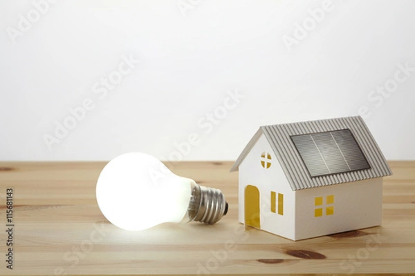 Obraz ソーラーハウスと白熱電球
