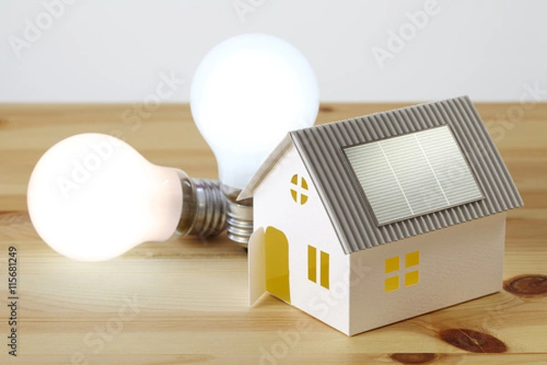Obraz ソーラーハウスと白熱電球