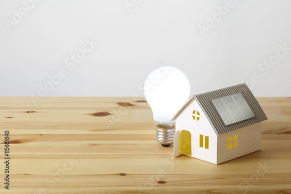 Obraz ソーラーハウスと白熱電球