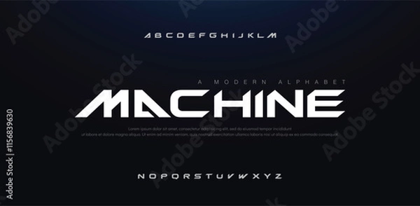 Obraz Technology future modern alphabet fonts. Science typography bold font uppercase. vector illustration