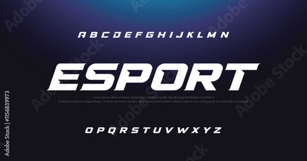 Obraz Sport Modern Italic Alphabet Font. Typography urban style fonts for technology, digital, movie logo design. vector illustration