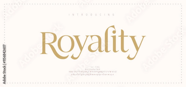Obraz Elegant luxury alphabet letters font and number. Typography classic lettering serif fonts decorative wedding logo vintage retro concept. vector illustration
