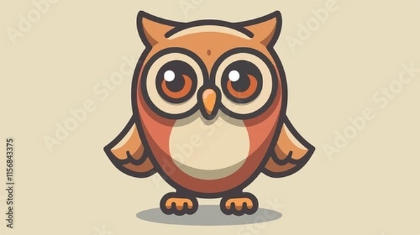 Obraz Cute Cartoon Owl Vector Illustration for Design Projects