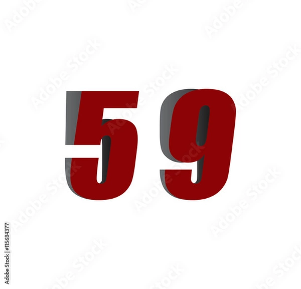 Fototapeta 59 logo initial red and shadow