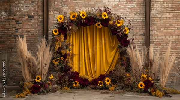 Fototapeta Photography backdrop for weddings, portraits, maternity shoots, and events, featuring elegant designs, floral accents, and unique styles	