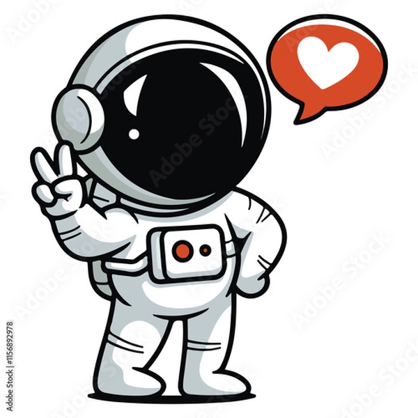 Obraz Cartoon Astronaut Vector Icon Illustration