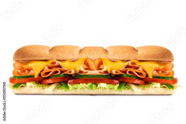 Obraz slice chicken sandwich long size