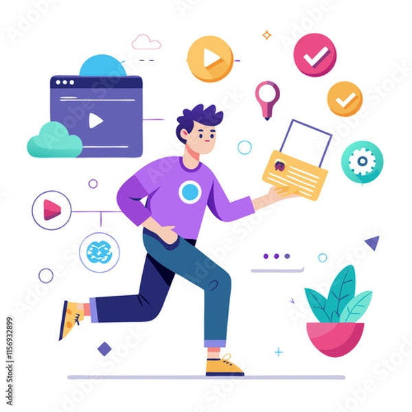 Obraz Exploring micro interactions through animations and hover effects in a dynamic digital environment