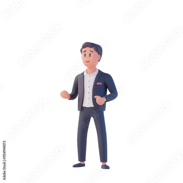 Fototapeta A cheerful businessman celebrating success with enthusiasm in a modern office setting., isolated on a transparent background.