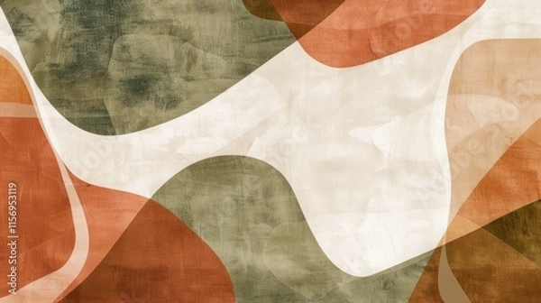 Obraz Abstract art design featuring organic shapes in warm earthy tones and light background for a soothing atmosphere