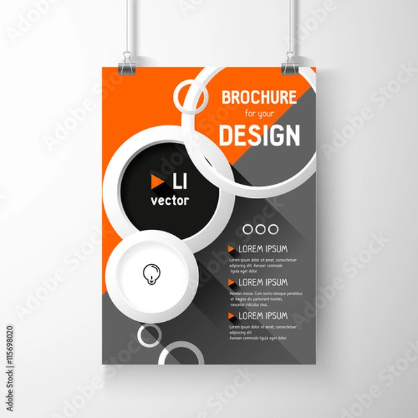 Obraz Business brochure background. Circles Layer template , vector