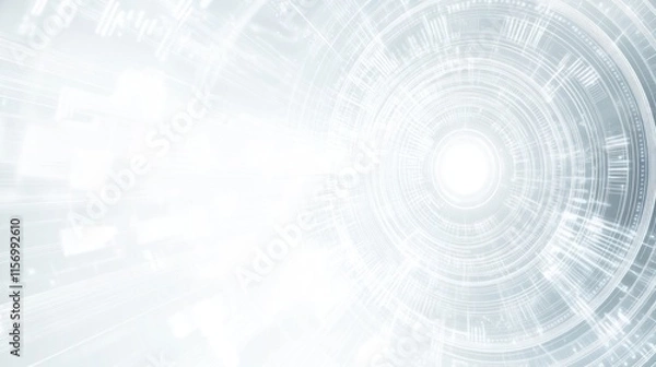 Fototapeta Abstract glowing circular technology background.