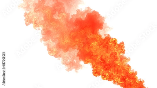 Fototapeta vivid orange fire explosion with dynamic flames and sparks