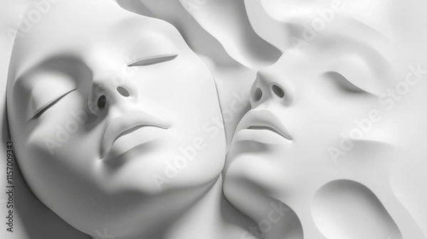 Obraz Abstract art of serene, beautiful faces.