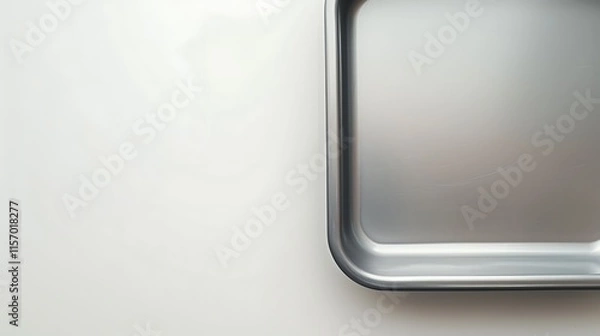 Fototapeta A durable non-stick baking pan on a spotless white background