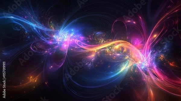 Fototapeta Abstract colorful glowing energy swirls
