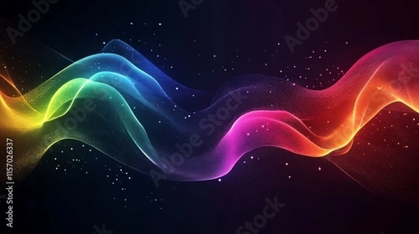 Fototapeta Abstract rainbow wave background