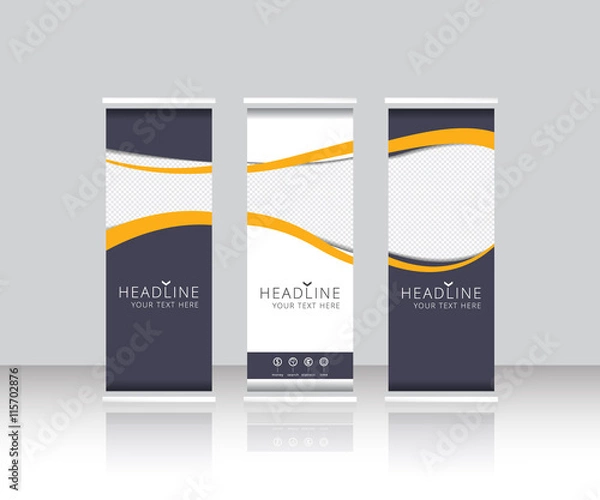Obraz Roll up banner stand design. Vector.
