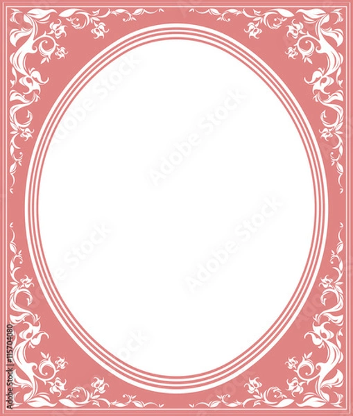 Obraz Ornate pink frame decoration with space for text