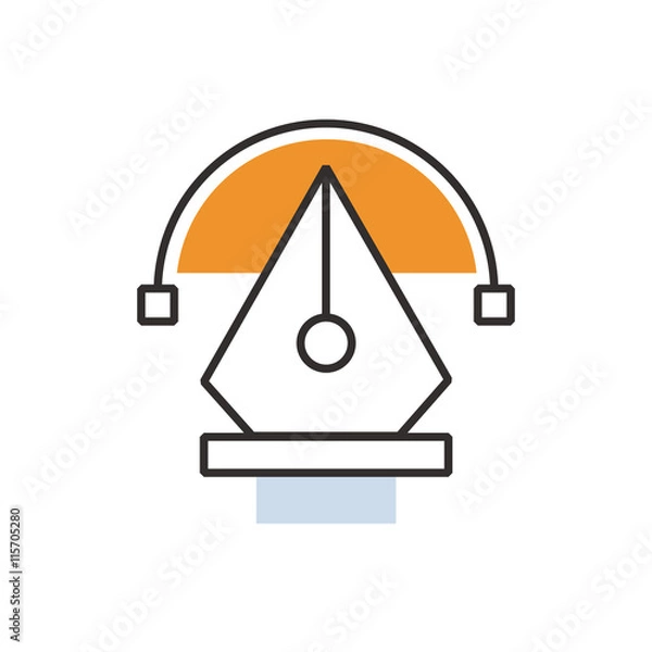 Obraz Orange pen tool  icon