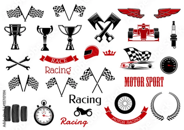 Fototapeta Elementy konstrukcyjne do motosportu i wyścigów