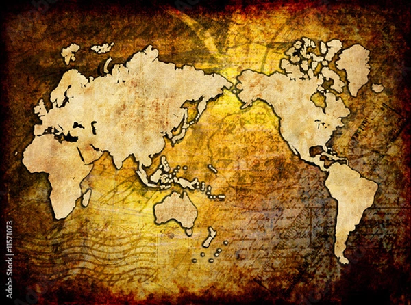 Obraz world map vintage design