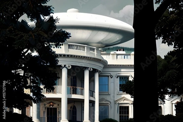 Obraz UFO, transparent background, isolated image, generative AI

