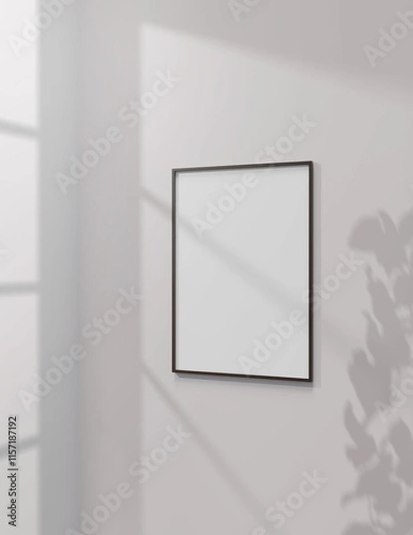 Fototapeta A simple frame mock up file. A1 size picture frame mock up. A1 size poster mock up.