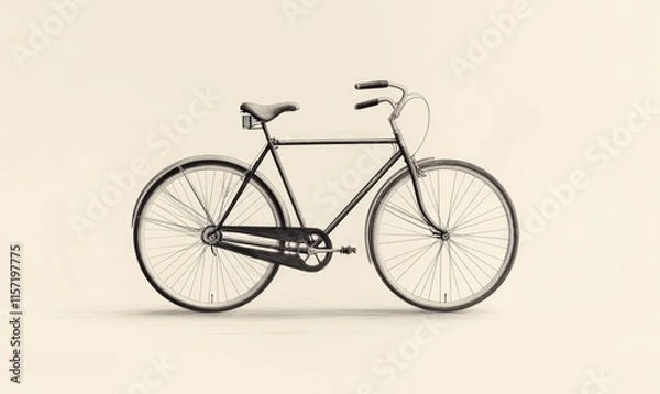 Fototapeta A bicycle with a black seat and a black handlebar