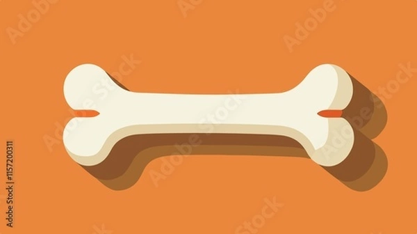 Fototapeta Dog Bone Flat Design Icon Vector Illustration